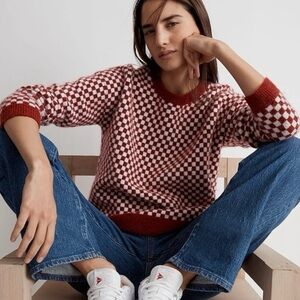 Madewell Women’s Checkerboard Jacquard Pullover Sweater
